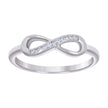 925 Sterling Silver Polished Infinity Size-8 Womens Cubic Zirconia Ring Band - SLV-90190