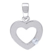 925 Sterling Silver Womens Cz Heart Charm Pendant