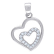 925 Sterling Silver Womens Cz Heart Charm Pendant