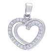 925 Sterling Silver Womens Cz Intertwined Heart Charm Pendant