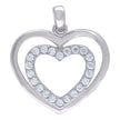 925 Sterling Silver Womens Cz Heart Charm Pendant