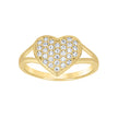 10kt Two-Tone Gold Womens Cubic Zirconia Heart Engagement Ring