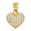10kt Two-Tone Gold Womens Cubic-Zirconia Cluster Heart Charm Pendant 