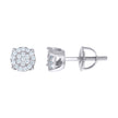 925 Sterling Silver Unisex Cubic-Zirconia Fashion Stud Earrings