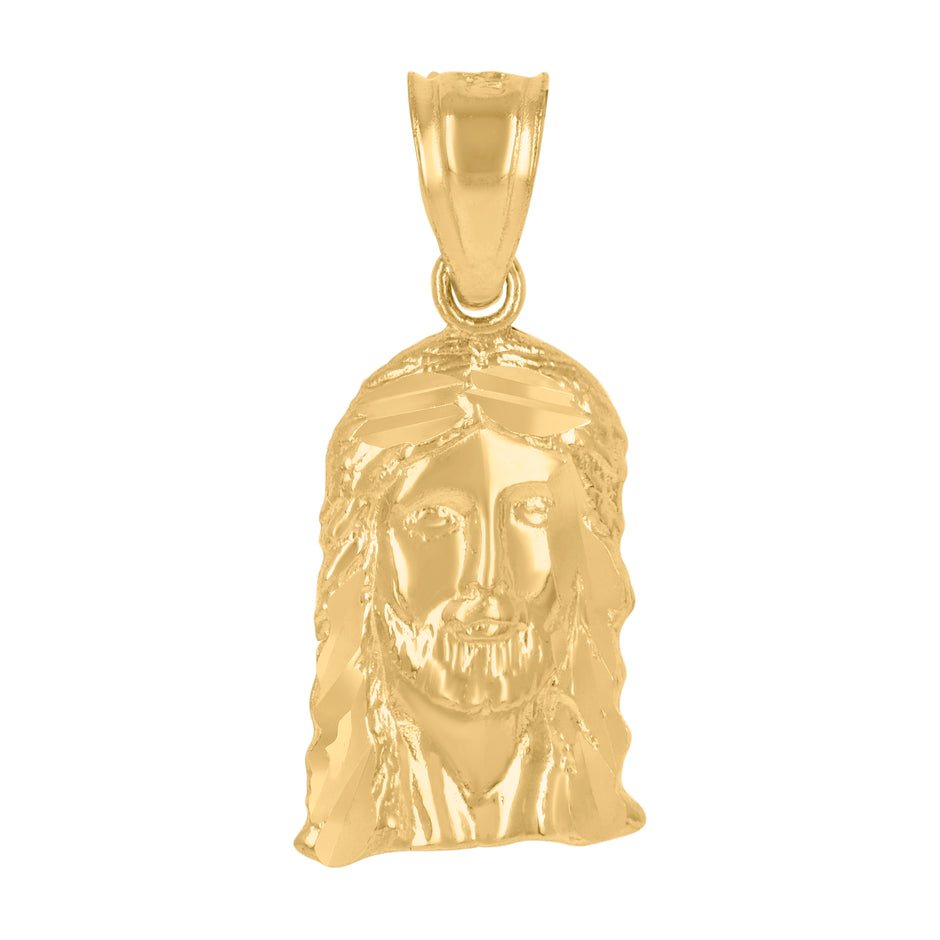 10kt Yellow Gold Mens Jesus Religious Charm Pendant