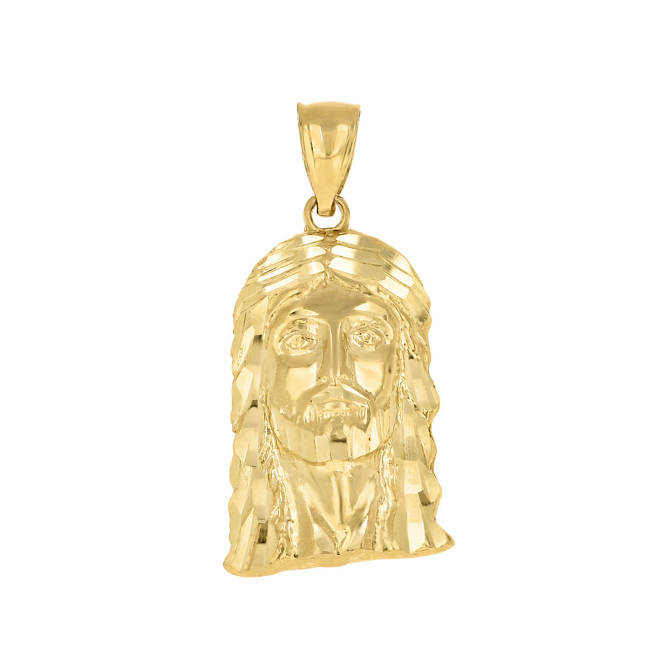10kt Yellow Gold Mens Jesus Religious Charm Pendant