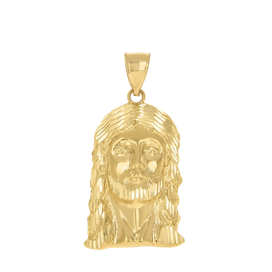 10kt Yellow Gold Mens Jesus Religious Charm Pendant