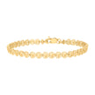 10kt Yellow Gold Womens Heart Link Bracelet 7 Inches