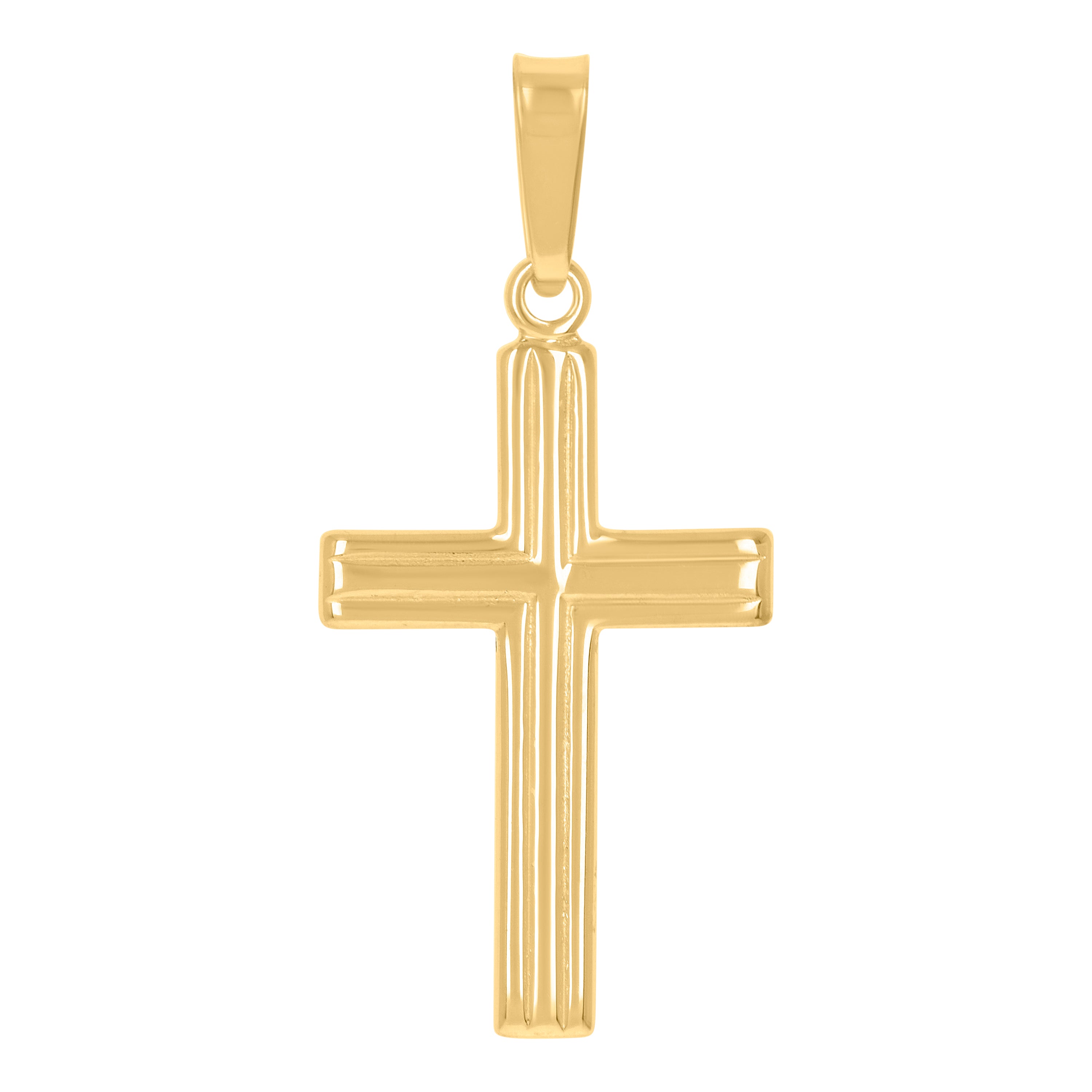 925 Sterling Silver Yellow-Tone Unisex Cross Religious Charm Pendant
