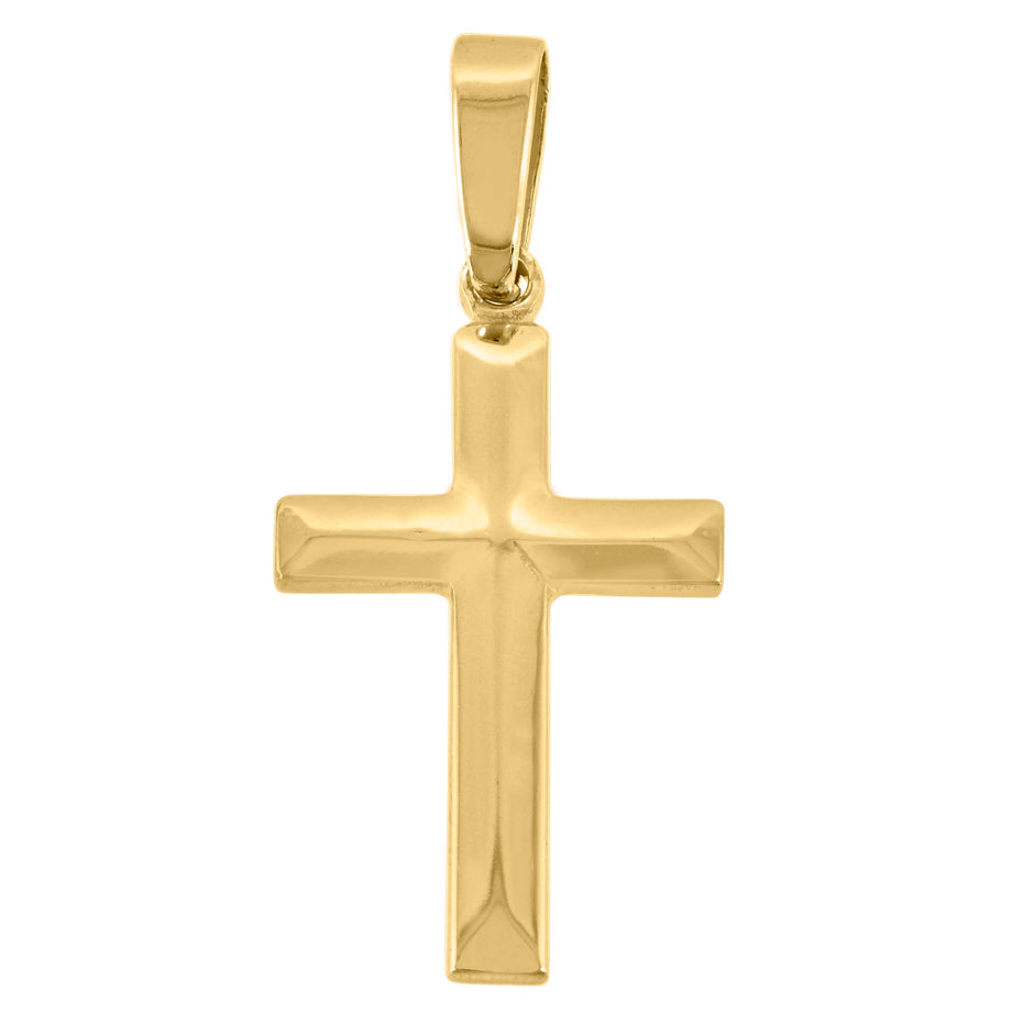 925 Sterling Silver Yellow-Tone Unisex Cross Religious Charm Pendant