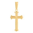 925 Sterling Silver Yellow-Tone Unisex Cross Religious Charm Pendant