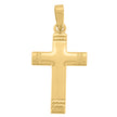 925 Sterling Silver Yellow-Tone Unisex Cross Religious Charm Pendant