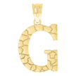 10kt Yellow Gold Unisex Nugget Initial G Charm Pendant