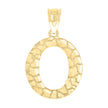10kt Yellow Gold Unisex Nugget Initial O Charm Pendant