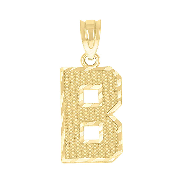 10Kt Gold Initial Letter Pendant "B"