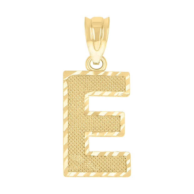10Kt Gold Initial Letter Pendant "E"