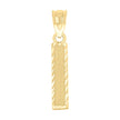 10kt Yellow Gold Unisex Textured Initial Letter I Charm Pendant