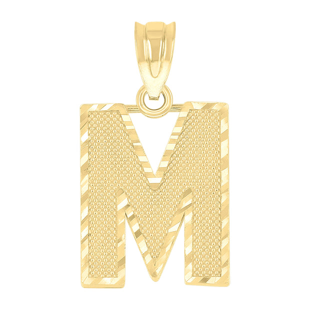 10Kt Gold Initial Letter Pendant "M"