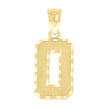 10kt Yellow Gold Unisex Textured Initial Letter O Charm Pendant