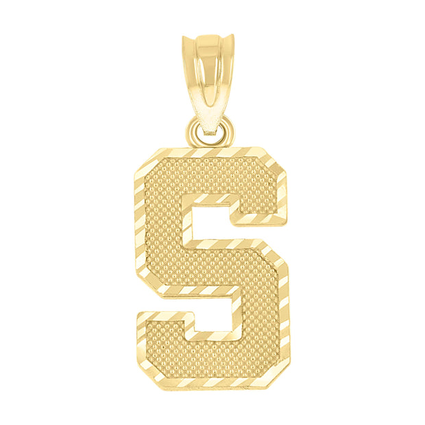10Kt Gold Initial Letter Pendant "S"