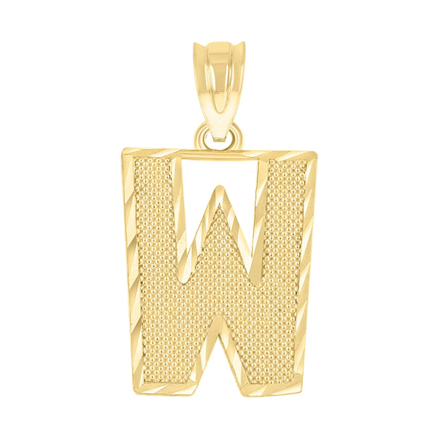 10Kt Gold Initial Letter Pendant "W"
