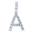 925 Sterling Silver Unisex CZ Initial Alphabet A Charm Pendant