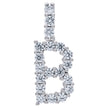 925 Sterling Silver Unisex Cz Initial Alphabet B Charm Pendant
