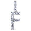 925 Sterling Silver Unisex Cz Initial Alphabet F Charm Pendant