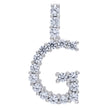 925 Sterling Silver Unisex CZ Initial Alphabet G Charm Pendant