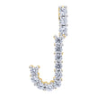 925 Sterling Silver Yellow-Tone Unisex Cz Initial Alphabet J Charm Pendant
