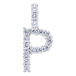 925 Sterling Silver Unisex Cz Initial Alphabet P Charm Pendant