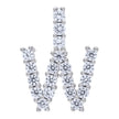 925 Sterling Silver Unisex Cz Initial Alphabet W Charm Pendant