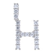 925 Sterling Silver Unisex Cz Initial Alphabet H Charm Pendant