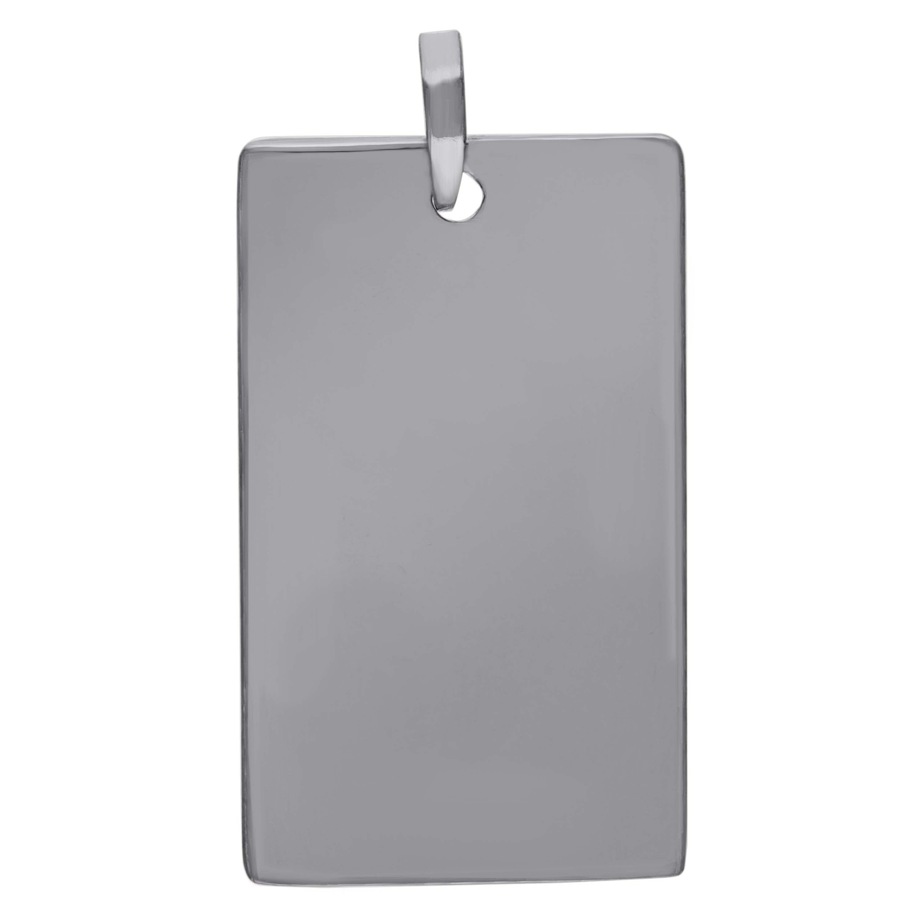 925 Sterling Silver Mens Dog Tag Engraveable Charm Pendant
