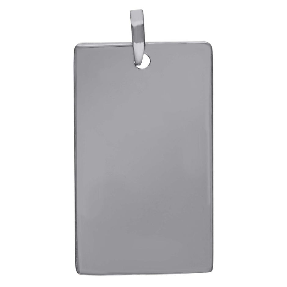925 Sterling Silver Mens Dog Tag Engraveable Charm Pendant