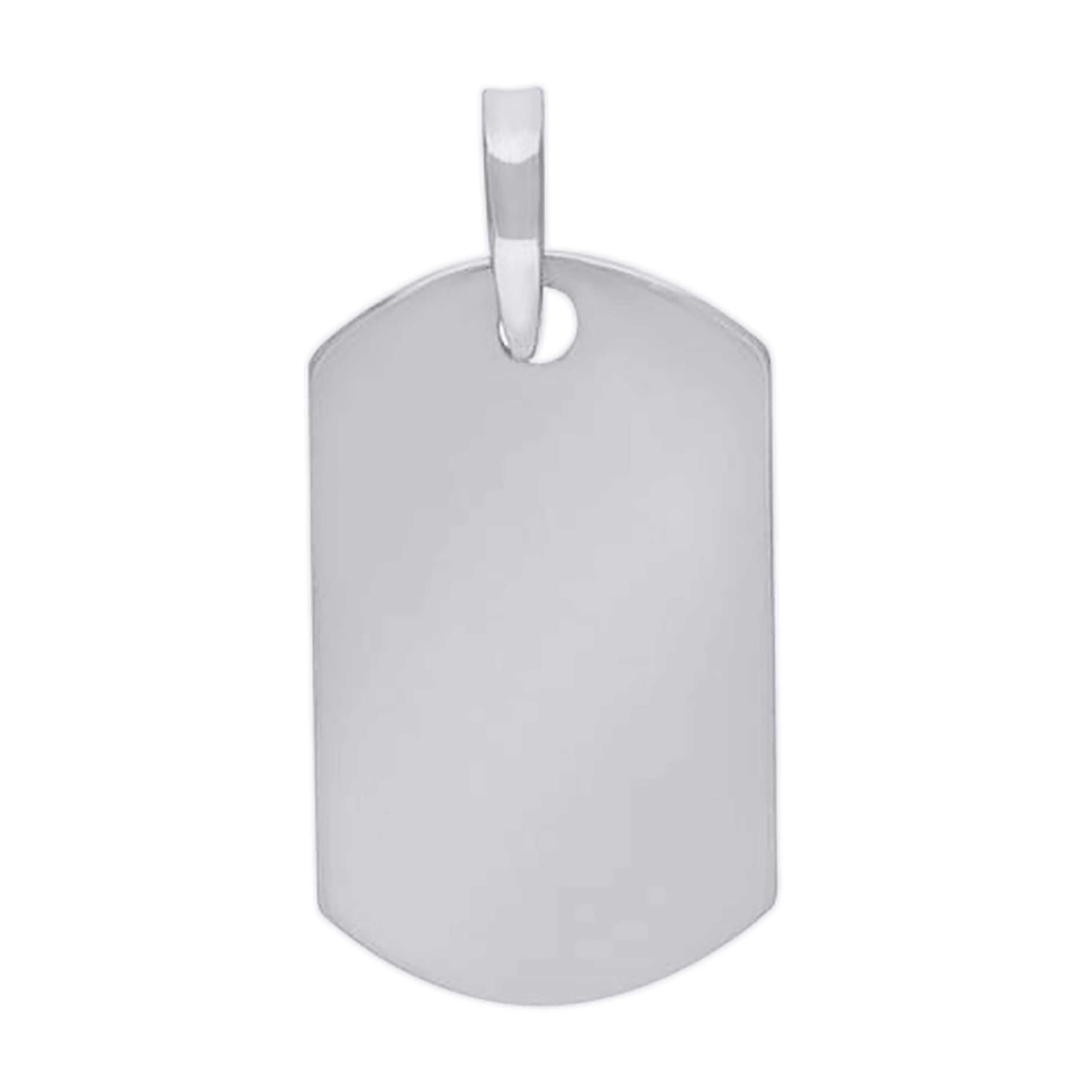 925 Sterling Silver Mens Dog Tag Engraveable Charm Pendant