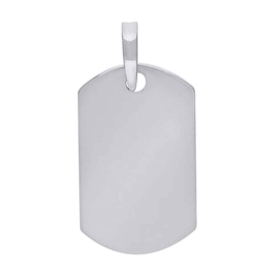 925 Sterling Silver Mens Dog Tag Engraveable Charm Pendant