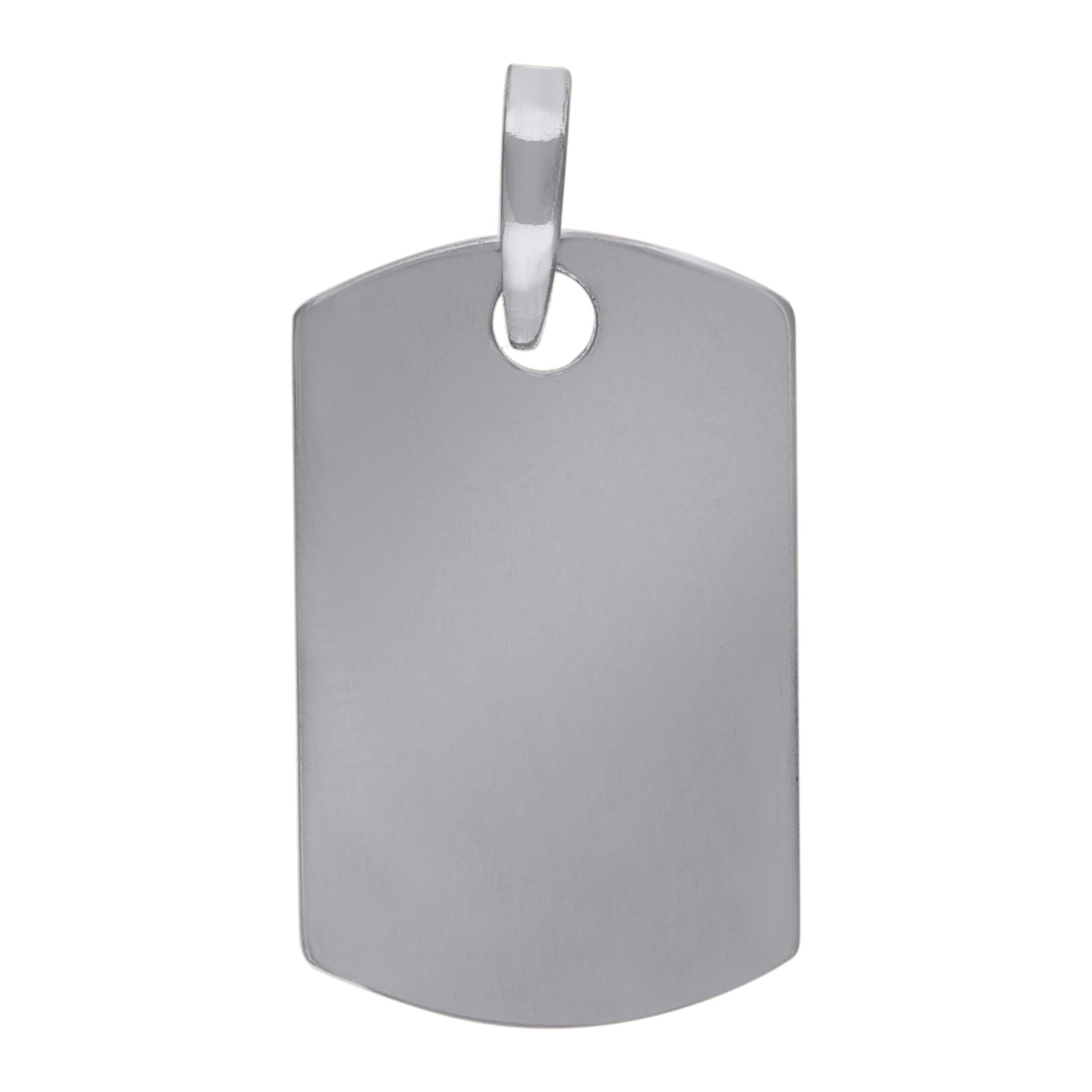 925 Sterling Silver Mens Dog Tag Engraveable Charm Pendant