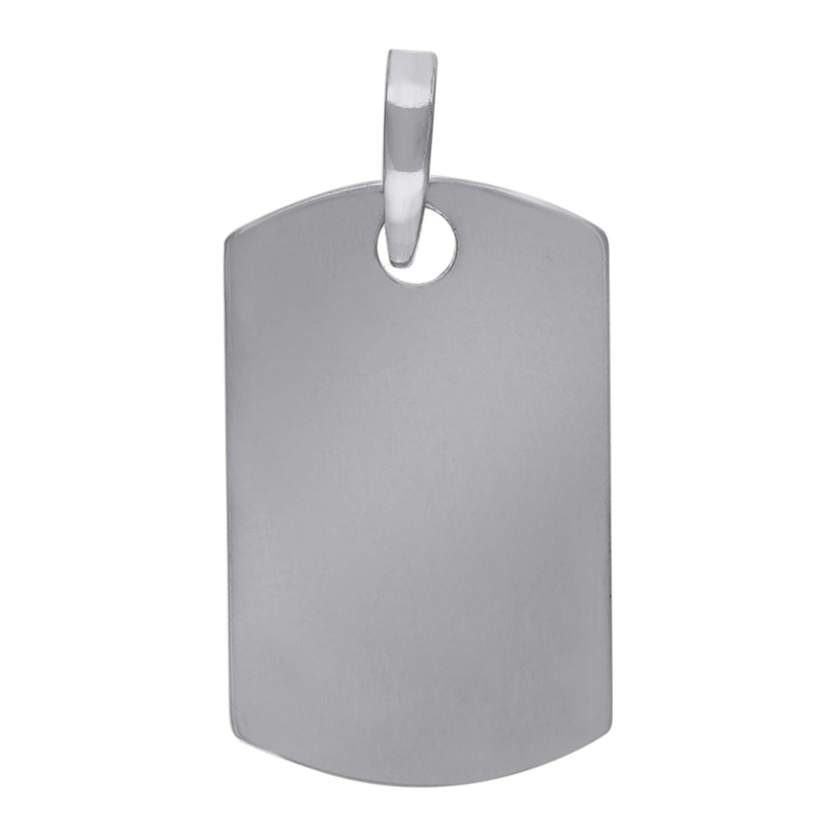925 Sterling Silver Mens Dog Tag Engraveable Charm Pendant