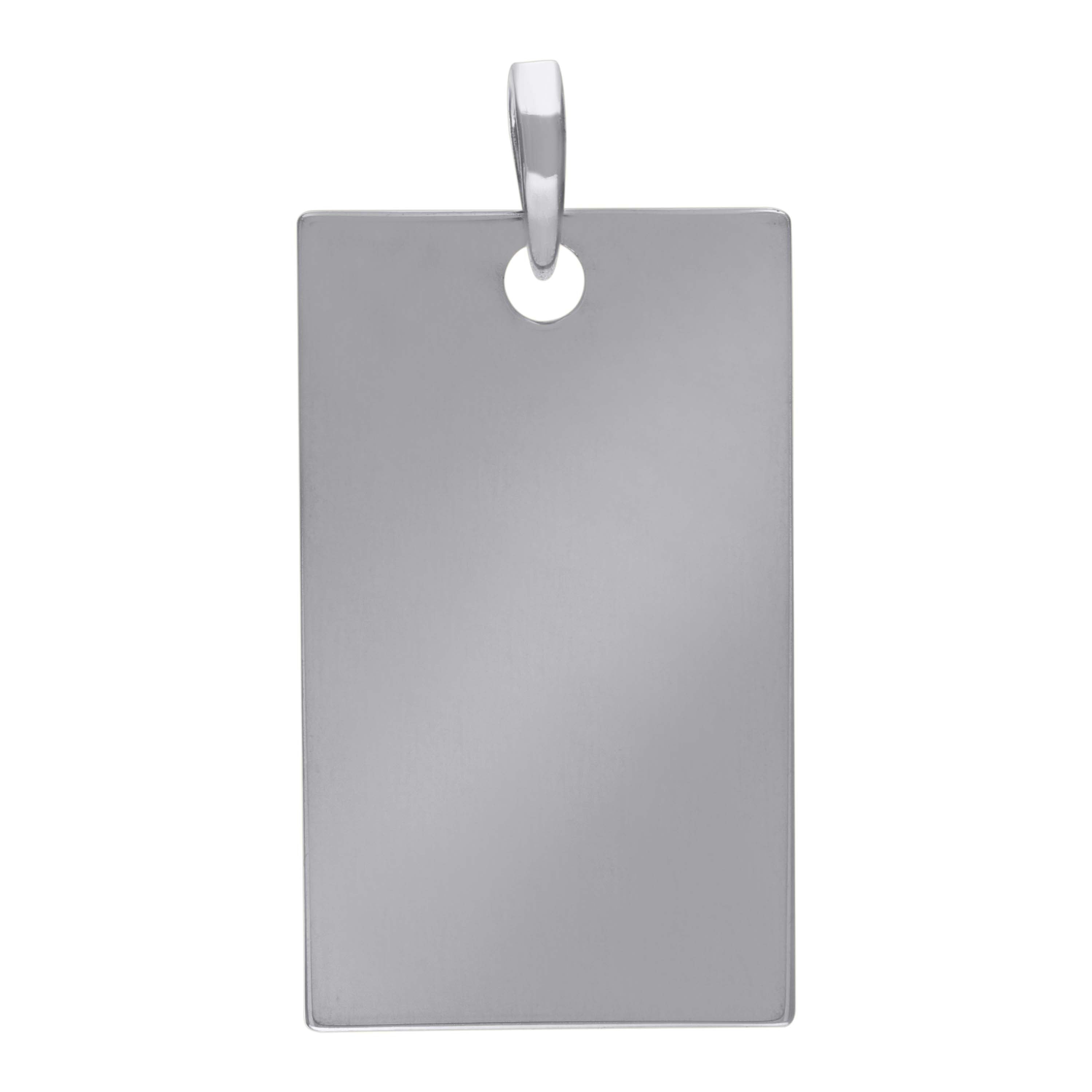 925 Sterling Silver Mens Dog Tag Engraveable Charm Pendant