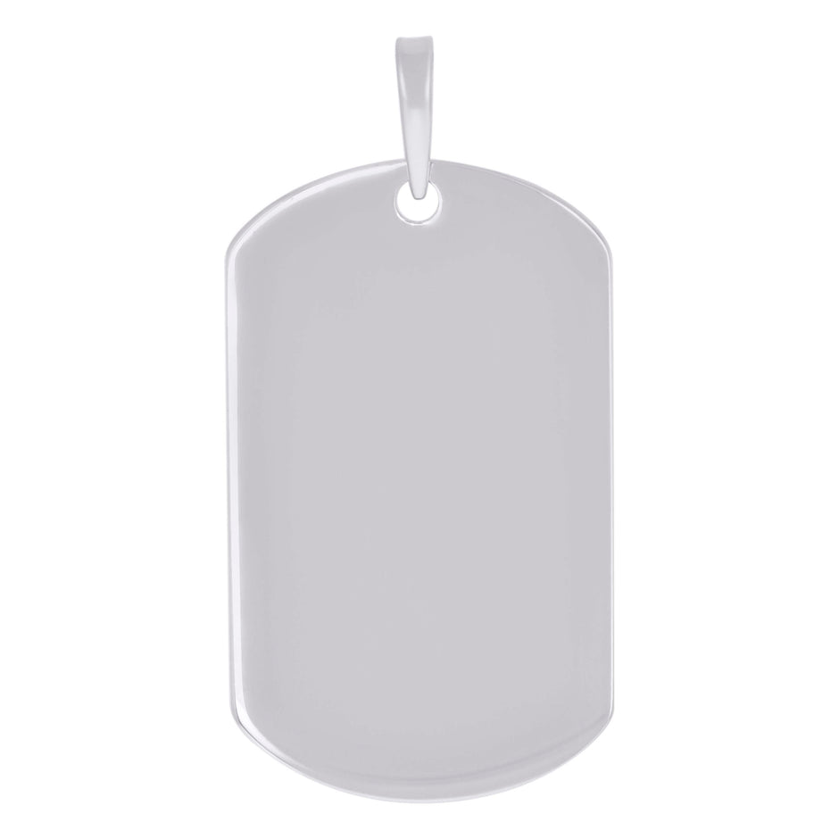 925 Sterling Silver Mens Dog Tag Engraveable Charm Pendant