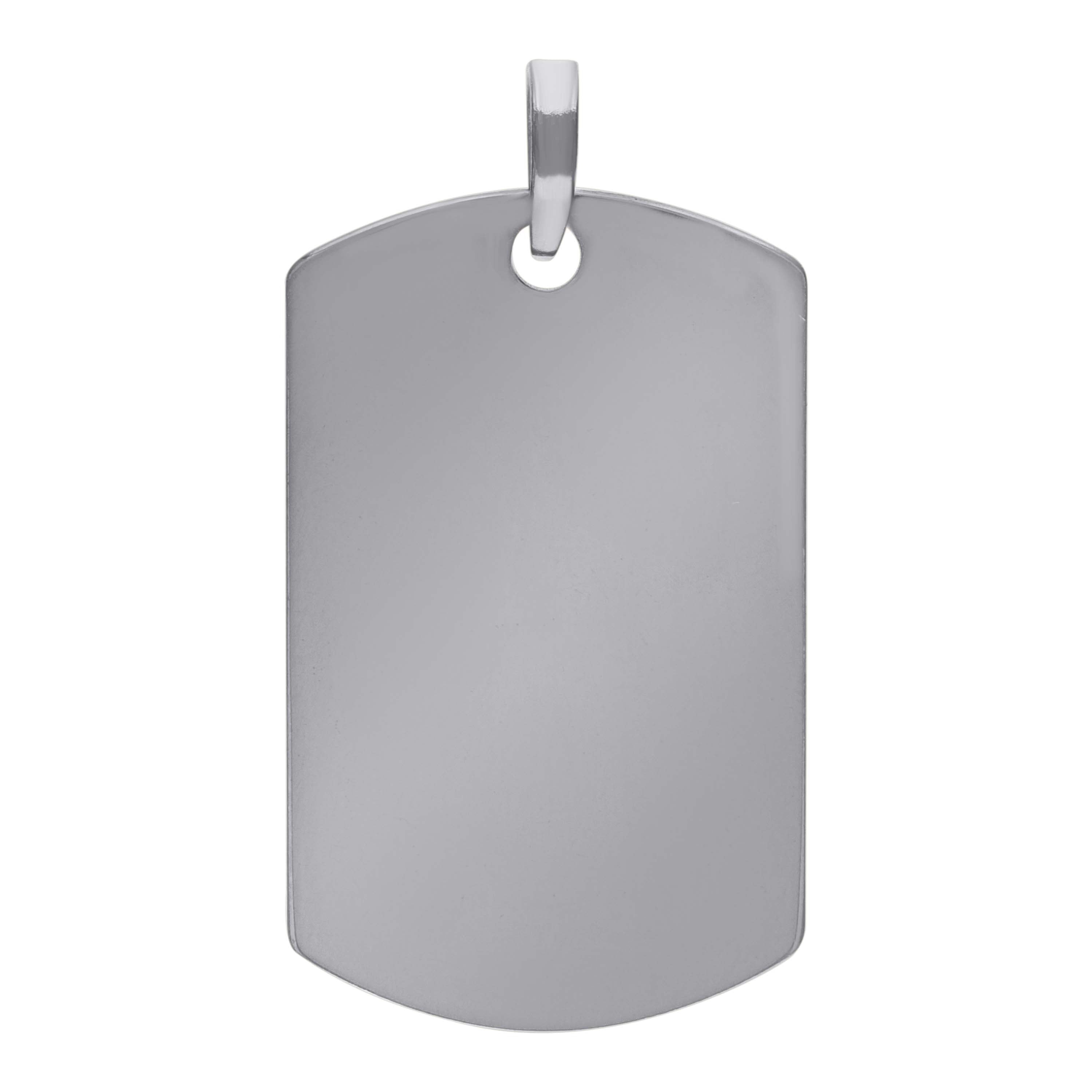 925 Sterling Silver Mens Dog Tag Engraveable Charm Pendant