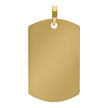 925 Sterling Silver Yellow-Tone Mens Dog Tag Engraveable Charm Pendant