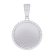925 Sterling Silver Mens Cubic-Zirconia Picture Frame Charm Pendant