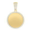 925 Sterling Silver Yellow-tone Mens Cubic-Zirconia Picture Frame Charm Pendant