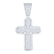 925 Sterling Silver Mens Cubic-Zirconia Cross Religious Charm Pendant