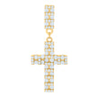 925 Sterling Silver Yellow-Tone Mens Cubic-Zirconia Cross Religious Charm Pendant