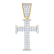 925 Sterling Silver Yellow-Tone Mens Cubic-Zirconia Cross Religious Charm Pendant