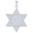 925 Sterling Silver Men Cubic-Zirconia Star Of David Religious Symbol Charm Pendant