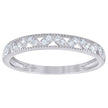 925 Sterling Silver Womens Cubic Zirconia Semi Eternity Stackable Wedding Band Ring Size 6